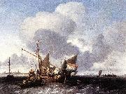 Ludolf Bakhuizen Ships on the Zuiderzee before the Fort of Naarden Sweden oil painting artist